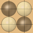 2x2 area with two diagonally adjacent white stones and two diagonally adjacent black stones