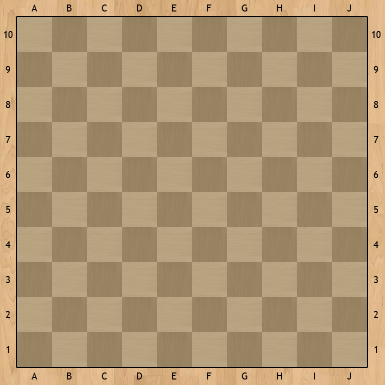 10x10 checkered square board